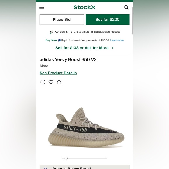 YEEZY Boost 350 V2 Slate as 5.5 - Picture 7 of 7